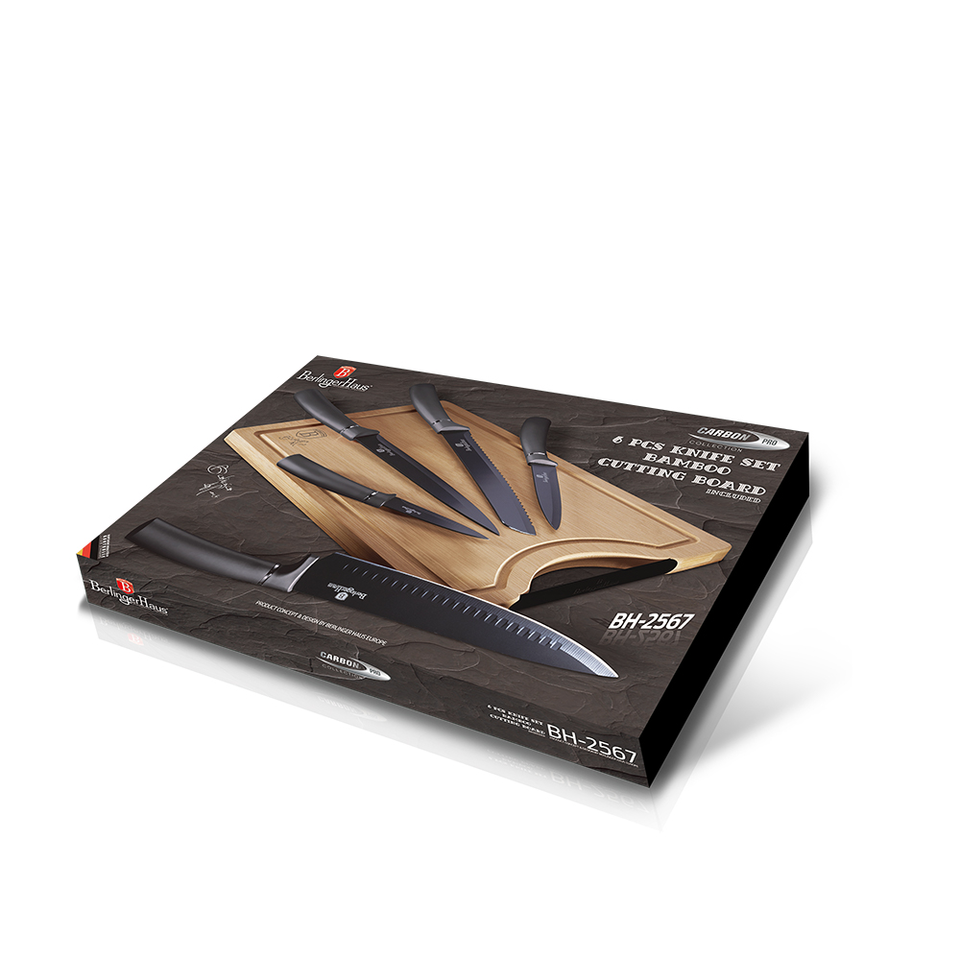 Knife Set & Bamboo Cutting Board Berlinger Haus BH/2567 Carbon Pro