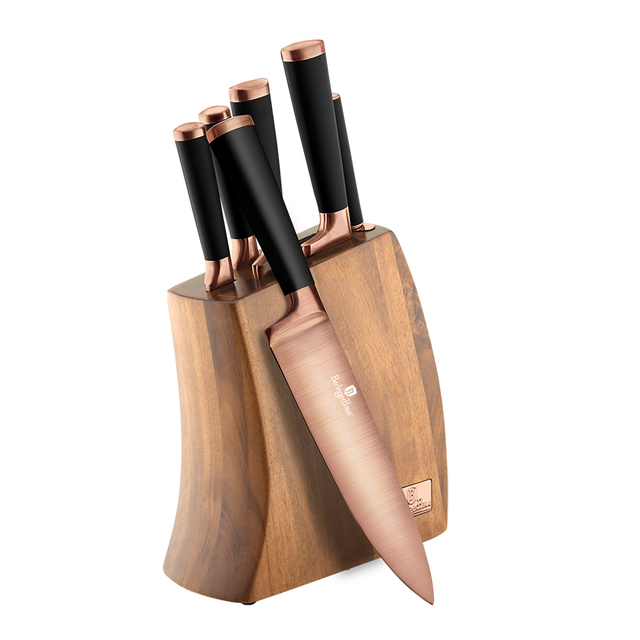 Knife Set & Bamboo Stand Berlinger Haus BH/2479 Black Rose Collection