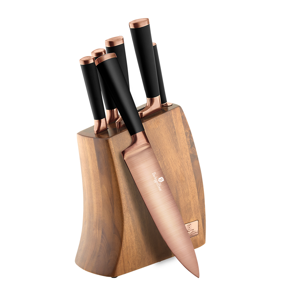 Knife Set & Bamboo Stand Berlinger Haus BH/2479 Black Rose Collection