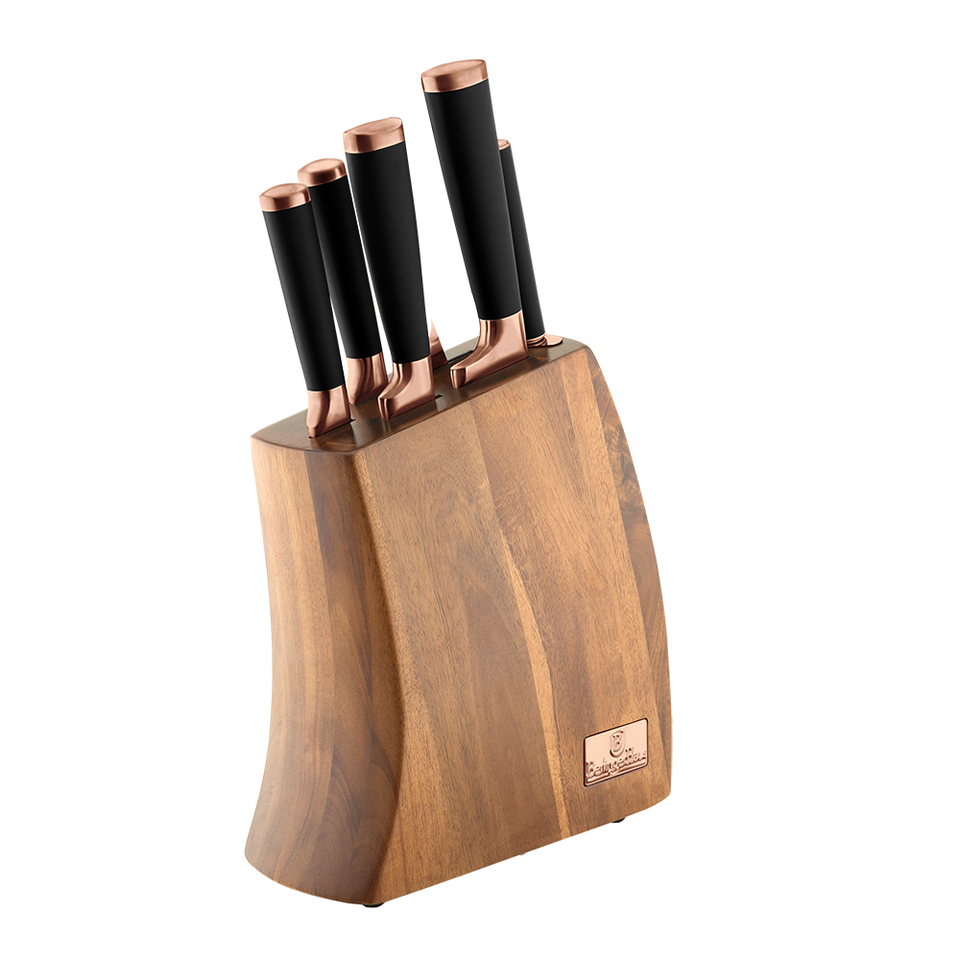 Knife Set & Bamboo Stand Berlinger Haus BH/2479 Black Rose Collection