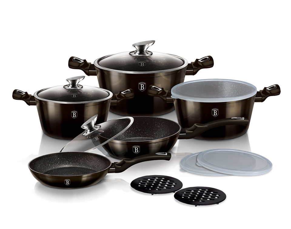 13-Piece Cookware Set Berlinger Haus BH/7032 Shiny Black Edition