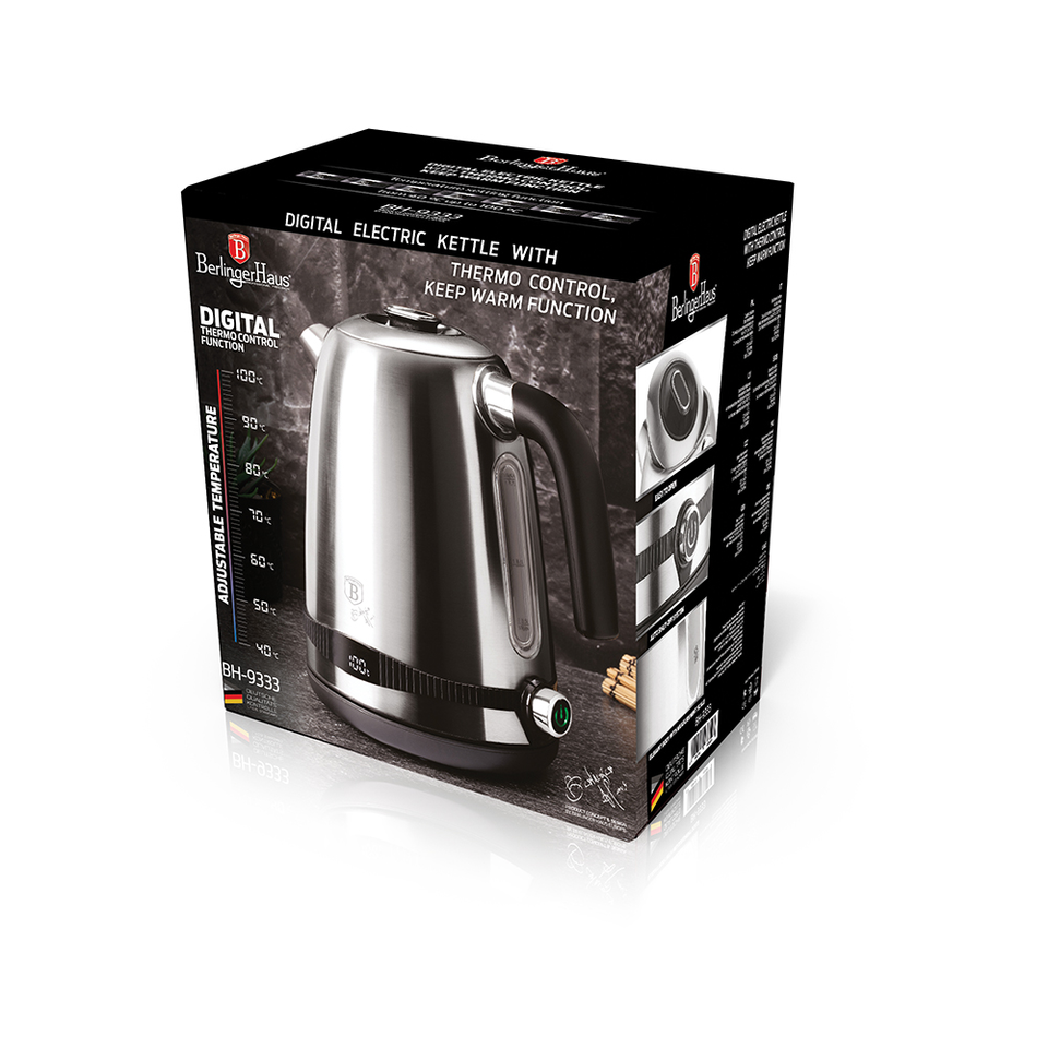 Digital Electric Kettle Berlinger Haus BH-9333 Black Silver Line