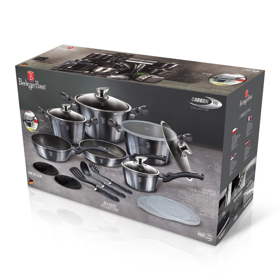 18-Piece Cookware Set Berlinger Haus BH-6887 Carbon