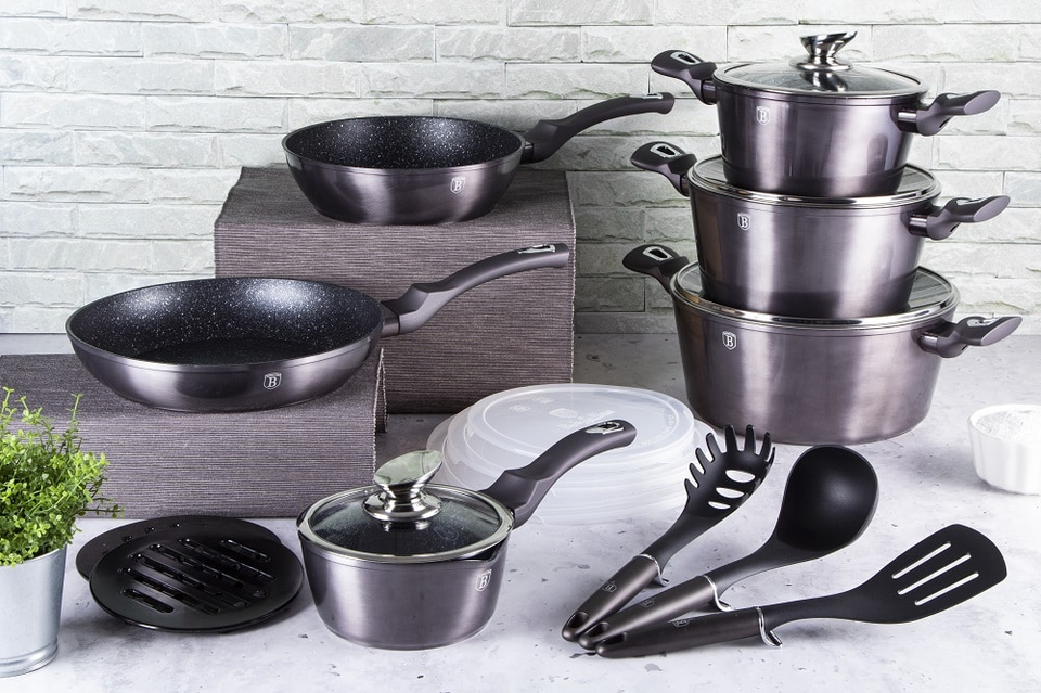18-Piece Cookware Set Berlinger Haus BH-6887 Carbon