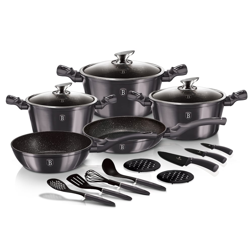 17Piece Cookware and Utensil Set Berlinger HausBH6920 Carbon