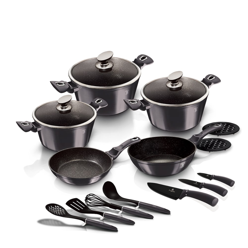 17Piece Cookware and Utensil Set Berlinger HausBH6920 Carbon