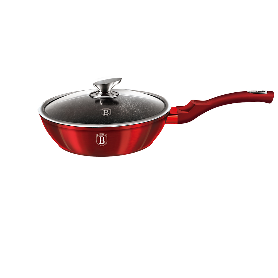 Deep Frying Pan with Lid 24 cm Berlinger Haus BH-1259 Burgundy Line