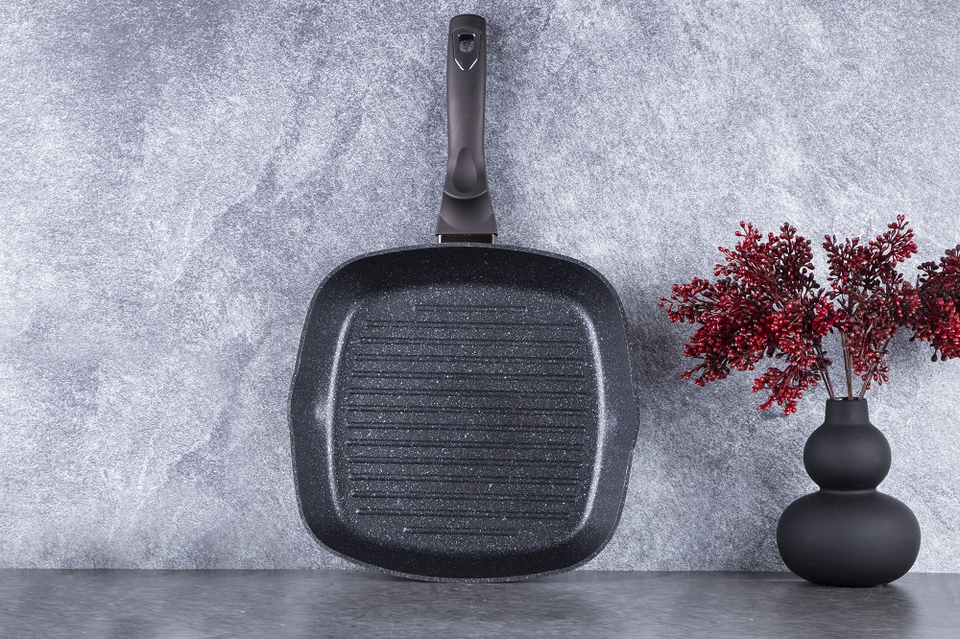 Square Ribbed Skillet 28 cm Berlinger Haus BH-6611 Black
