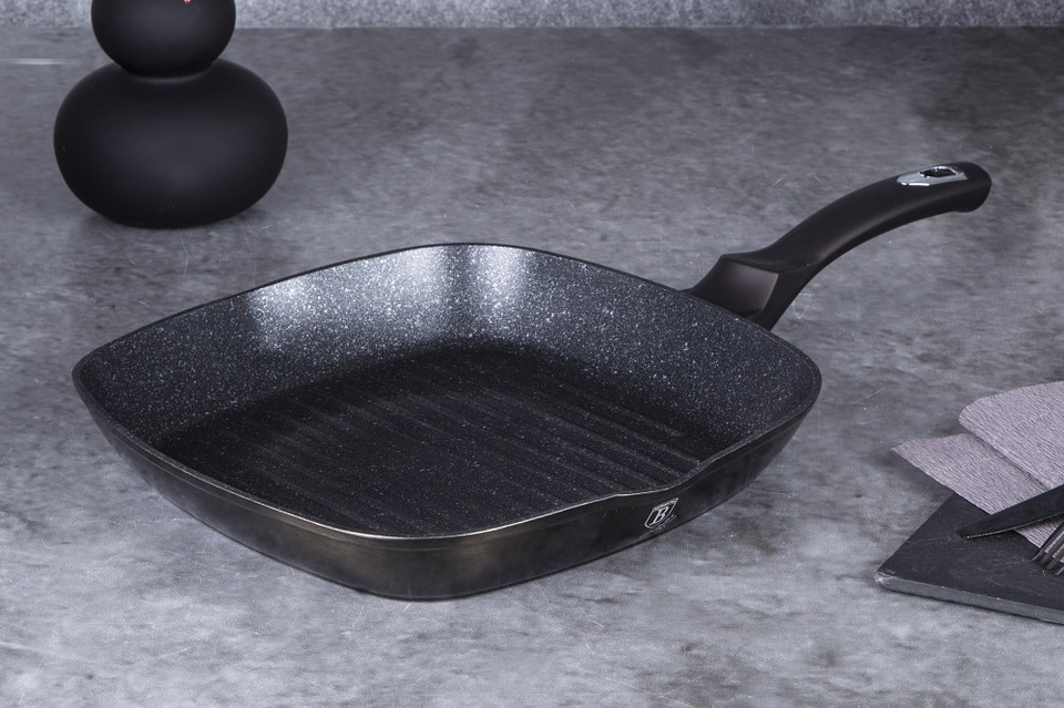 Square Ribbed Skillet 28 cm Berlinger Haus BH-6611 Black