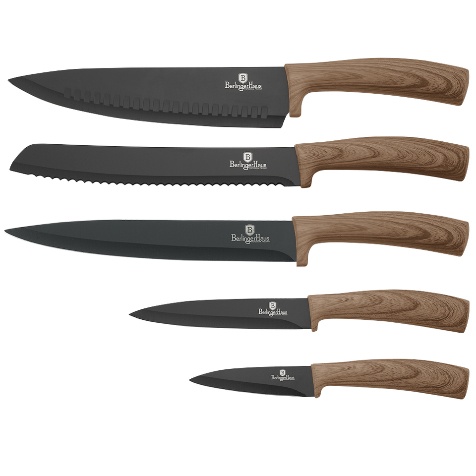 6-Piece Knife Set Berlinger Haus BH/2521 Ebony Rosewood Collection