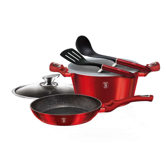 6-Piece Cookware Set Berlinger Haus BH/7042 Metallic Burgundy Line