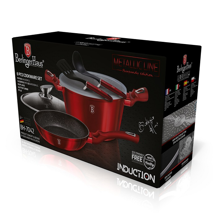 6-Piece Cookware Set Berlinger Haus BH/7042 Metallic Burgundy Line