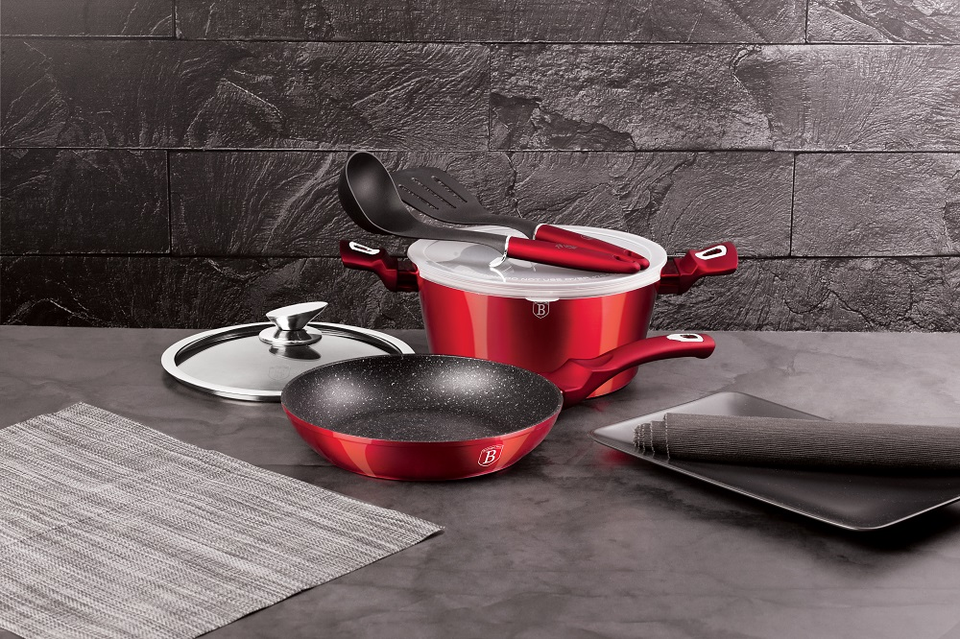 6-Piece Cookware Set Berlinger Haus BH/7042 Metallic Burgundy Line