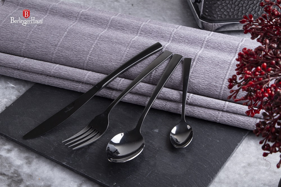 24-Piece Cutlery Set Berlinger Haus BH/2346 Mirror Black