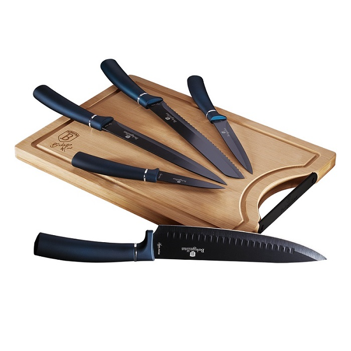 Knife Set & Bamboo Cutting Board BH/2553 Aquamarine Collection