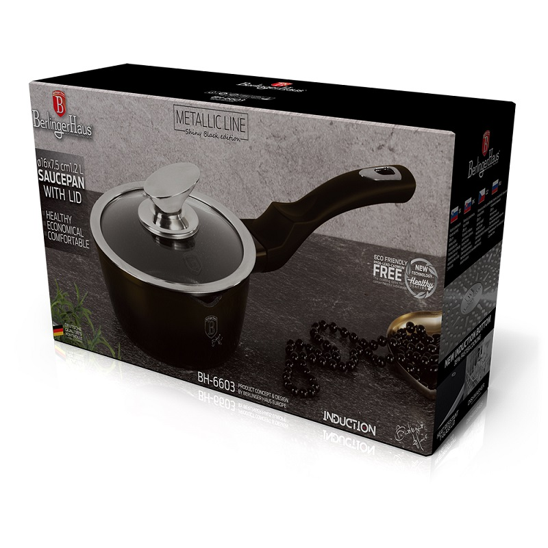 Saucepan with Lid Berlinger Haus BH/6603 Black