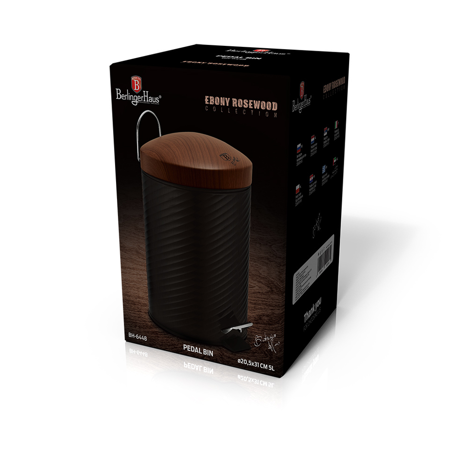 Pedal Bin 7L Berlinger Haus BH/6449 Ebony Collection
