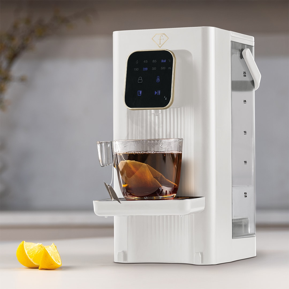 2-in-1 Digital Water Dispenser FTV0188 Cream–Gold | Hot & Filtered Water | 18–100°C | Berlinger Haus