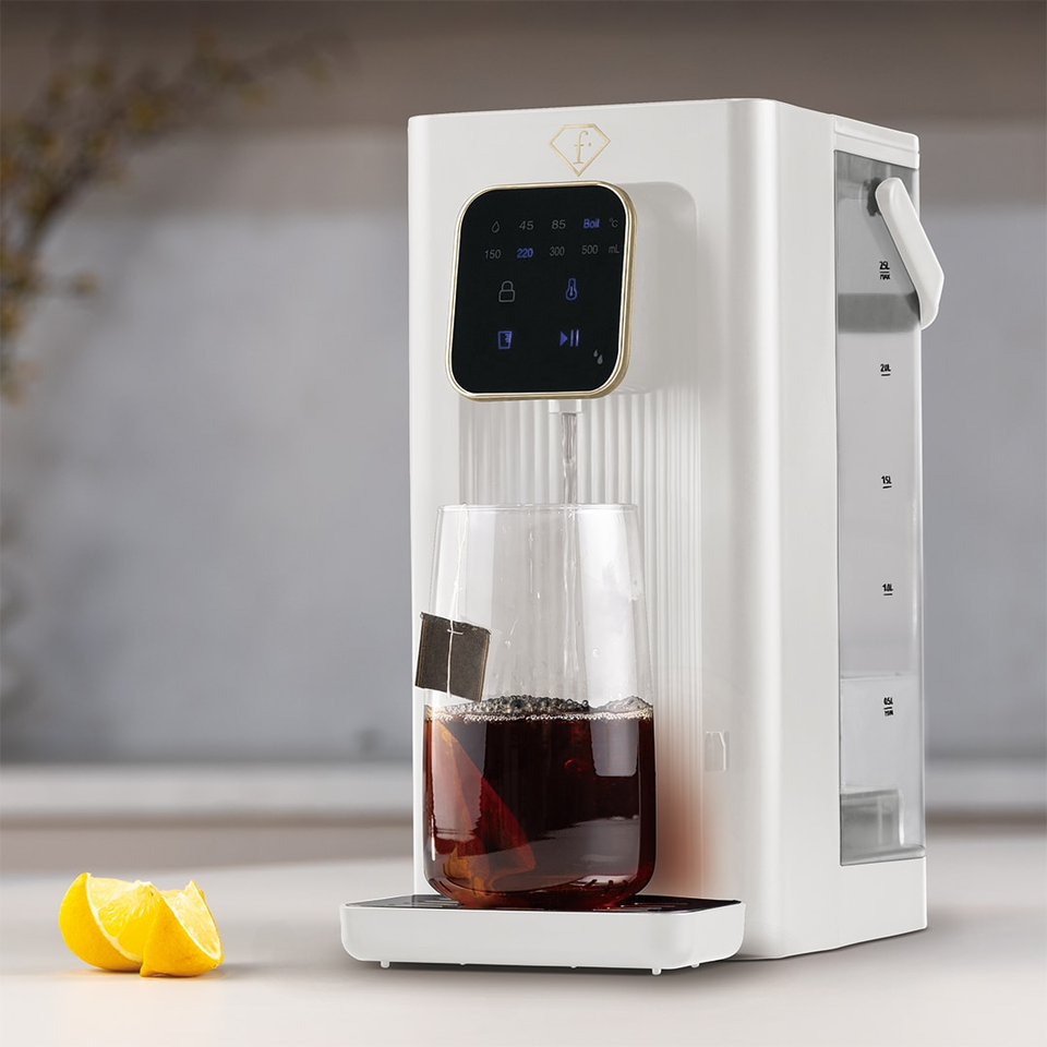 2-in-1 Digital Water Dispenser FTV0188 Cream–Gold | Hot & Filtered Water | 18–100°C | Berlinger Haus