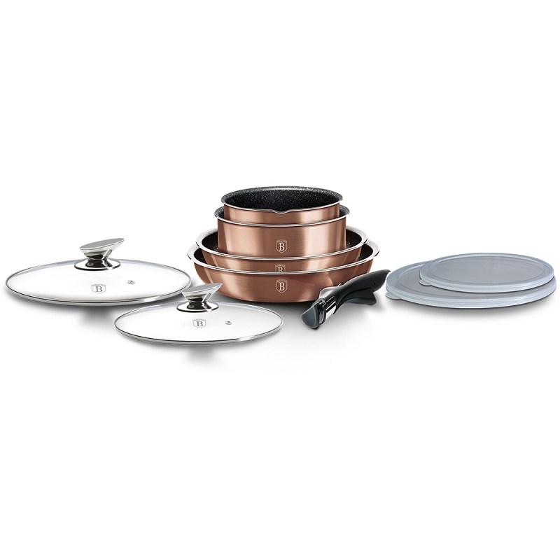 9-Piece Cookware Set Berlinger Haus BH/6147 Rose Gold Collection
