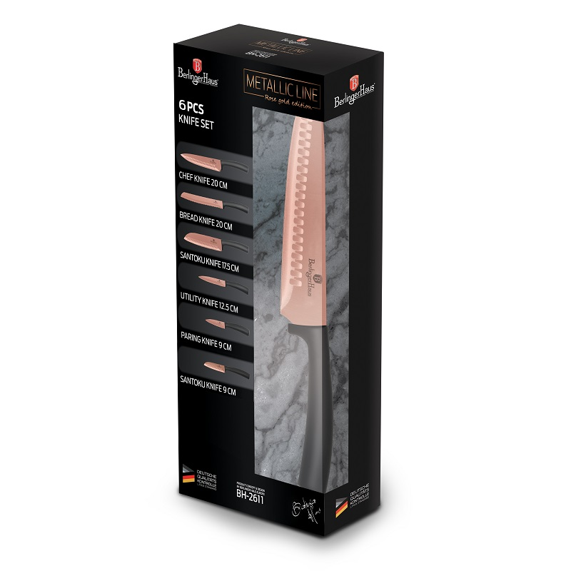 6-Piece Knife Set Berlinger Haus BH/2611 Rose Gold Edition