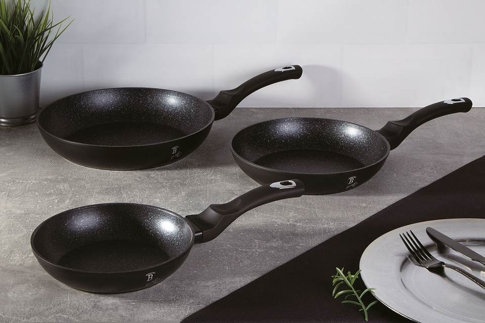 3-Piece Frying Pan Set Berlinger Haus BH/6159 Black & Silver