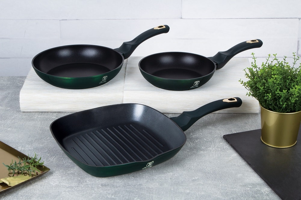 3-Piece Frying Pan Set Berlinger Haus BH/6167 Emerald