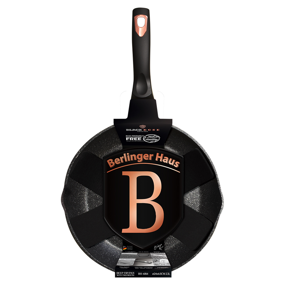 Deep Frying Pan 24 cm Berlinger Haus BH/6184 Black Rose Gold