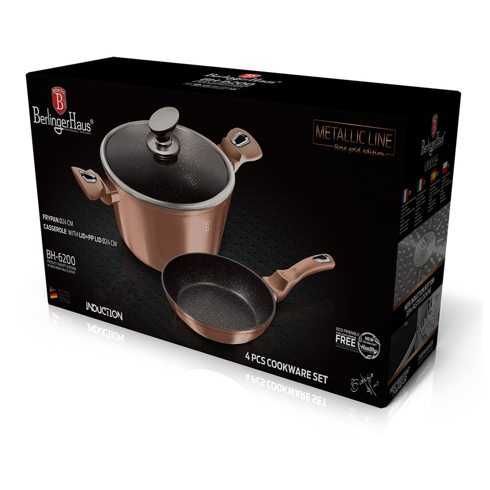 4-Piece Cookware Set Berlinger Haus BH/6200 Rose Gold Edition