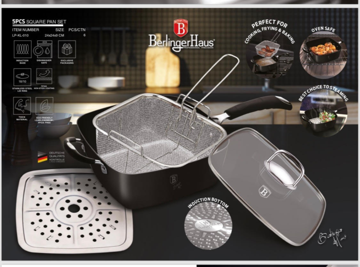 4-Piece Square Pan Set Berlinger Haus BH/6554 Black
