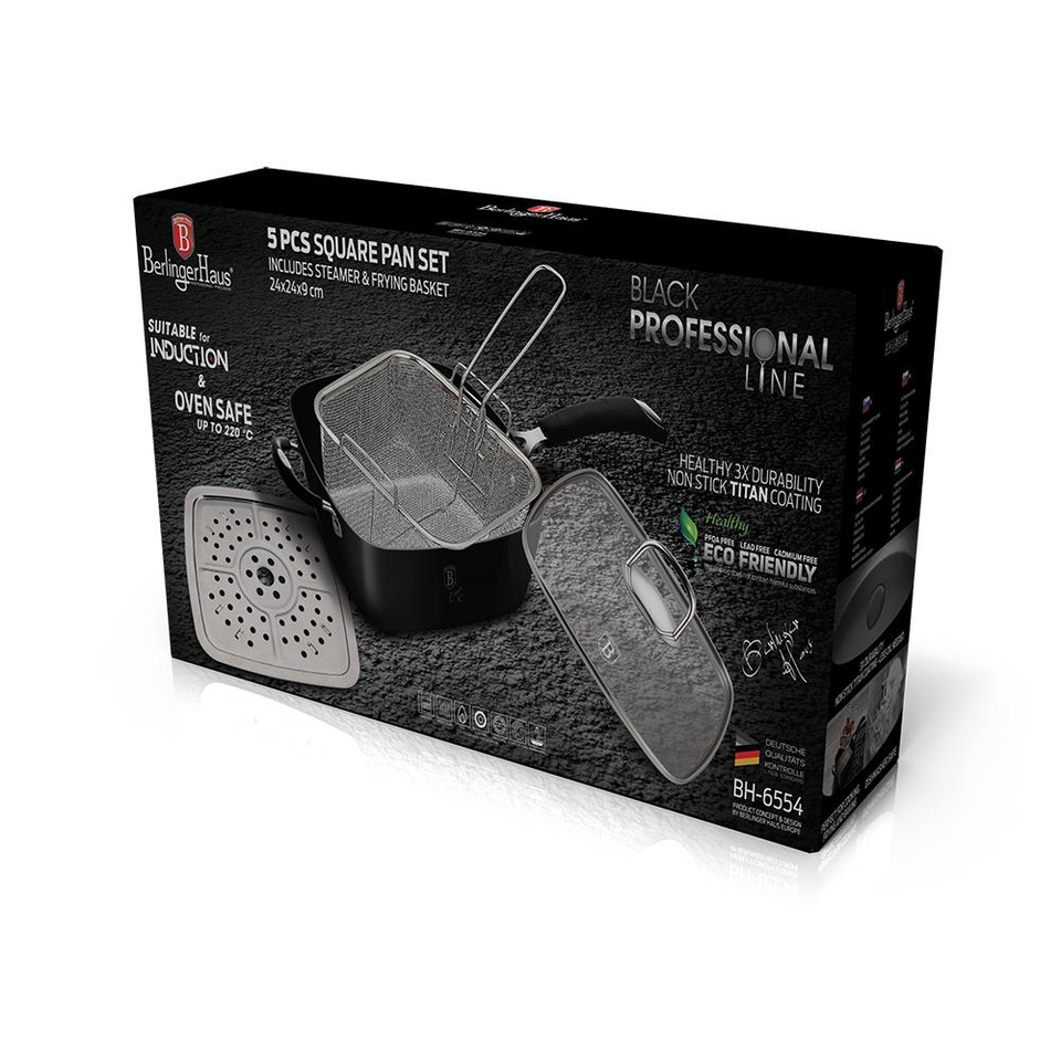 4-Piece Square Pan Set Berlinger Haus BH/6554 Black