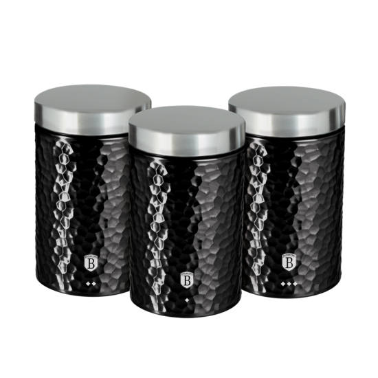 Storage Tins Berlinger Haus BH/6712 Black Silver Collection