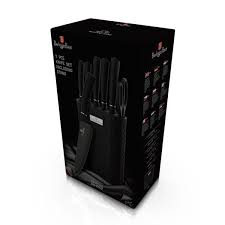 7-Piece Knife Set with Stand Berlinger Haus BH/2502 Black Silver Collection