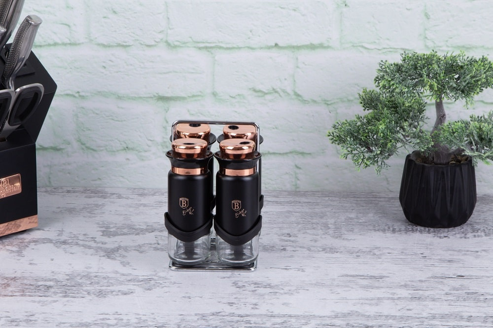 5-Piece Spice Jars Berlinger Haus BH/1999 Black Rose