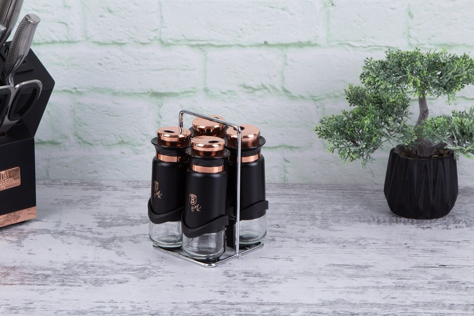 5-Piece Spice Jars Berlinger Haus BH/1999 Black Rose