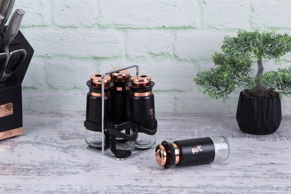 5-Piece Spice Jars Berlinger Haus BH/1999 Black Rose
