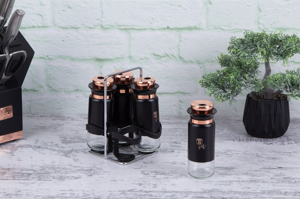 5-Piece Spice Jars Berlinger Haus BH/1999 Black Rose