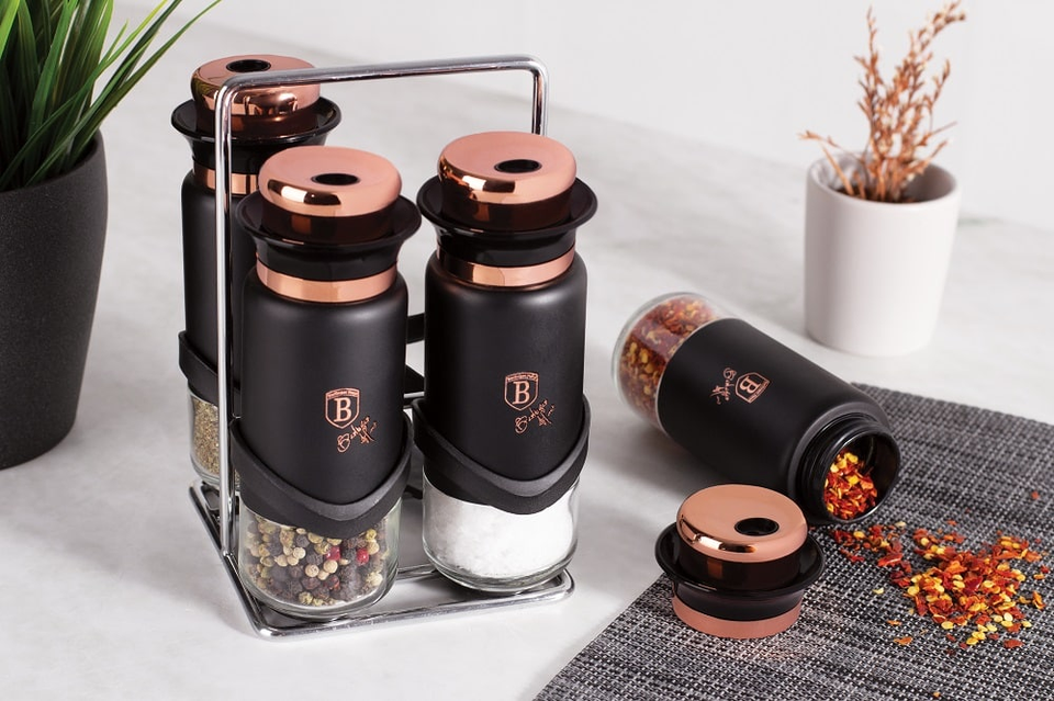 5-Piece Spice Jars Berlinger Haus BH/1999 Black Rose