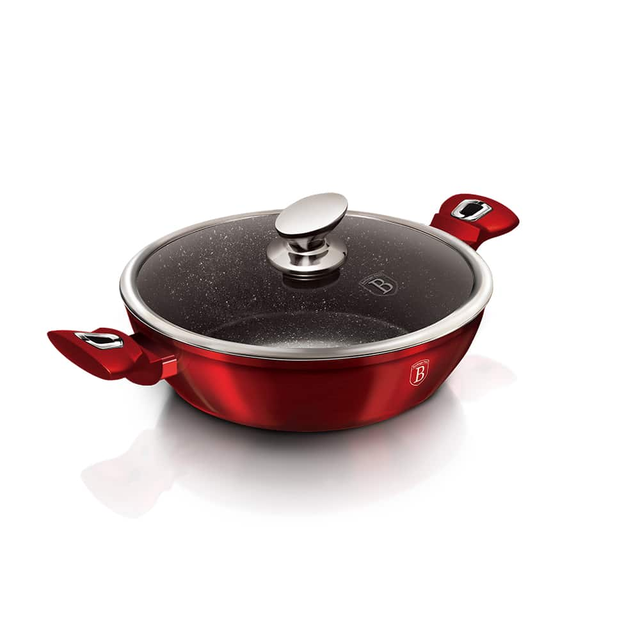 Shallow Pot 28 cm Berlinger Haus BH/1263 Burgundy Material: forged aluminum Size: 28 x 7,5 cm  3.8 L Colour: B