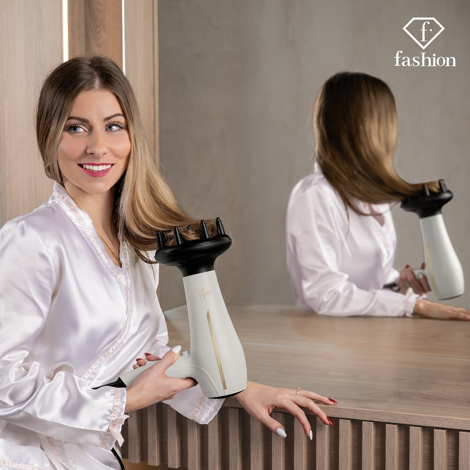 Luxury Ionic Hair Dryer 2300W – Cream–Gold | Berlinger Haus