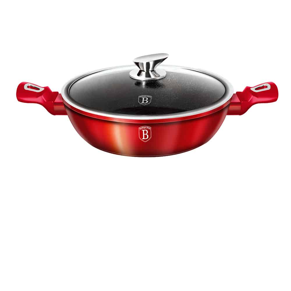 Shallow Pot 28 cm Berlinger Haus BH/1263 Burgundy Material: forged aluminum Size: 28 x 7,5 cm  3.8 L Colour: B