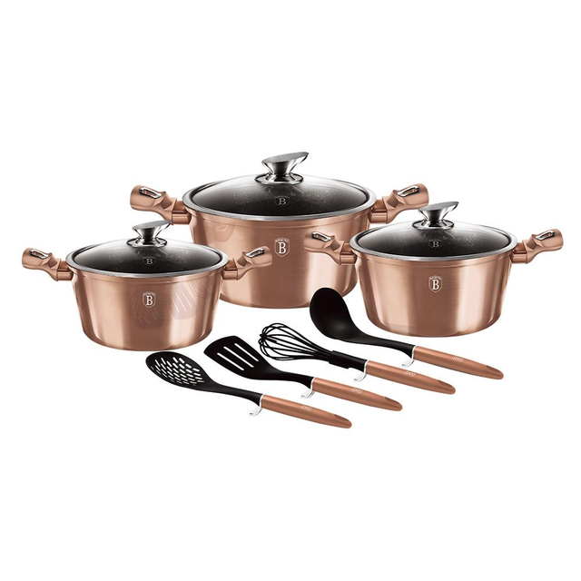 10-Piece Cookware Set Berlinger Haus BH/6151 Rose Gold Collection