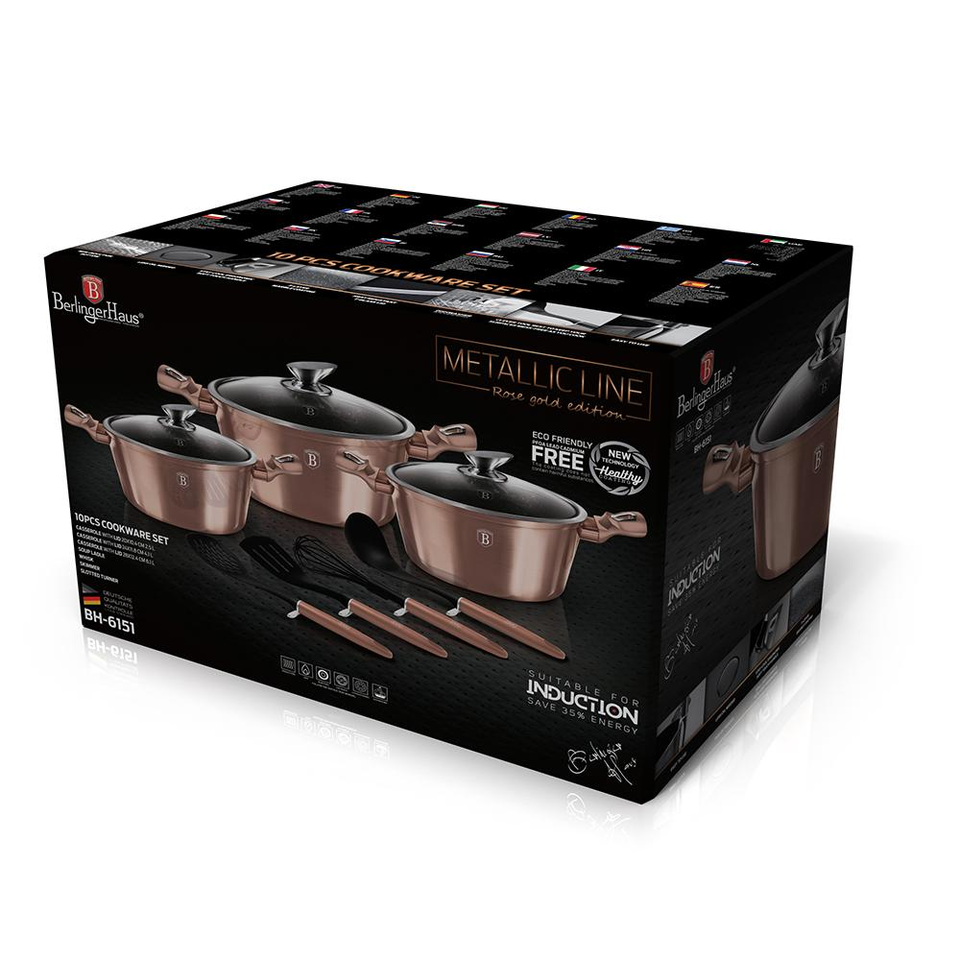 10-Piece Cookware Set Berlinger Haus BH/6151 Rose Gold Collection
