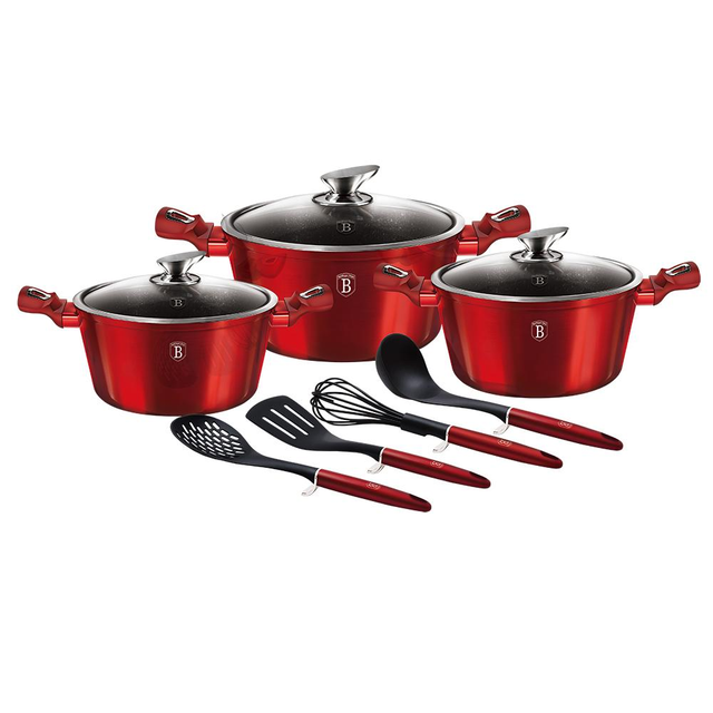 10-Piece Cookware Set Berlinger Haus BH/6150 Burgundy Collection