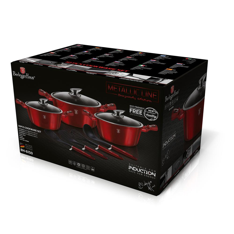 10-Piece Cookware Set Berlinger Haus BH/6150 Burgundy Collection