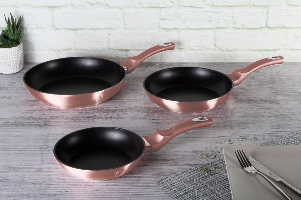 3-Piece Frying Pan Set Berlinger Haus BH/6170 I-Rose Collection
