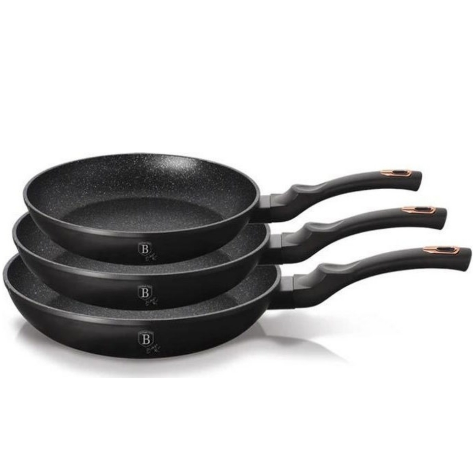 3-Piece Frying Pan Set Berlinger Haus BH/6158 Black Rose Collection
