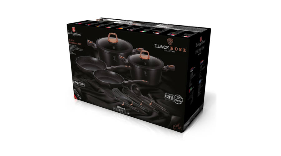 10-Piece Cookware Set Berlinger Haus BH/6149 Black Rose Collection