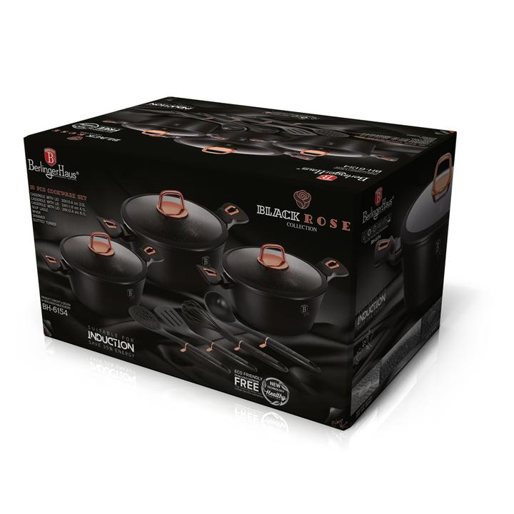 10-Piece Cookware Set Berlinger Haus BH/6154 Black Rose Collection