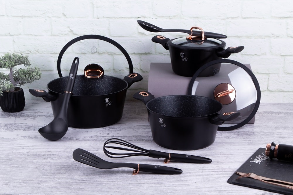 10-Piece Cookware Set Berlinger Haus BH/6154 Black Rose
